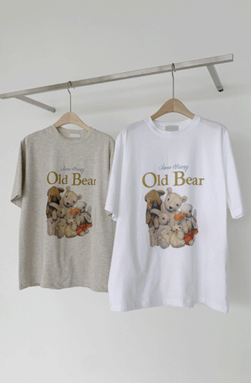 &#039;Old Bear&#039; 프린팅반팔티[size:55~77]