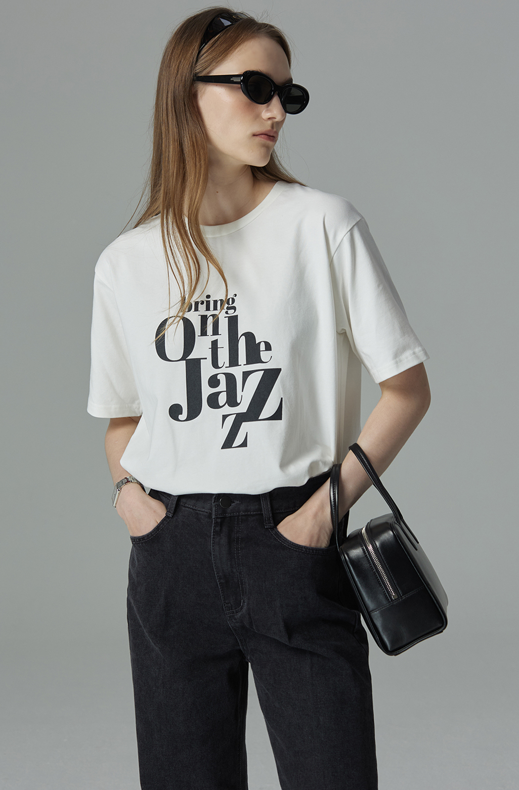 MMMM jazz 프린팅 티셔츠